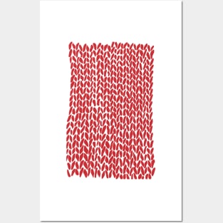 Hand Knit Red Posters and Art